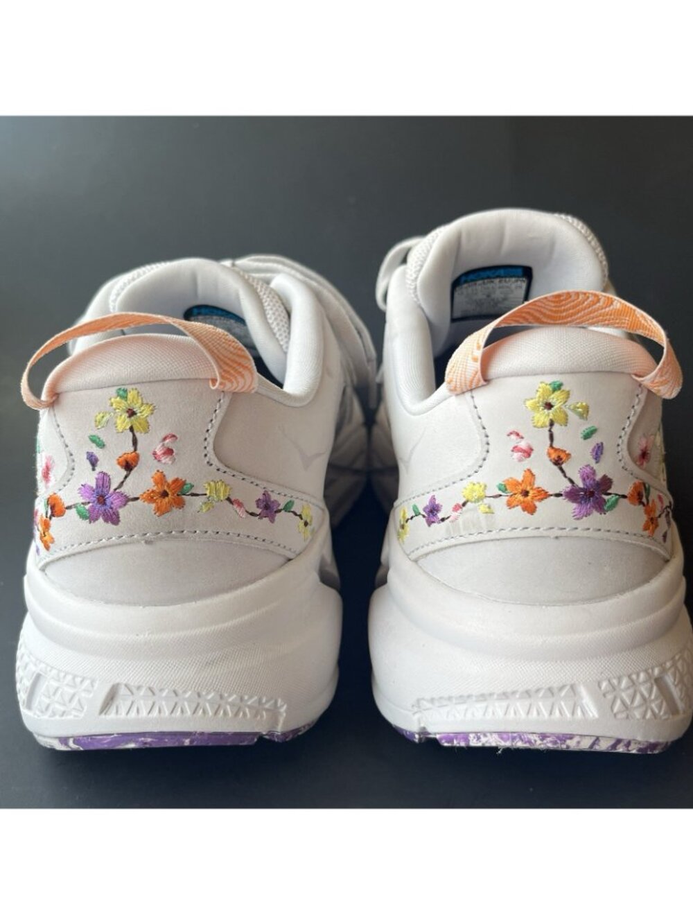 Hoka One One U Clifton L BP Womens Sneakers Size 12 Floral Embroidery White - Picture 7 of 16